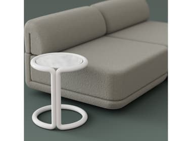 Bend Goods Outdoor Tube Aluminum 19.5" Round End Table in White