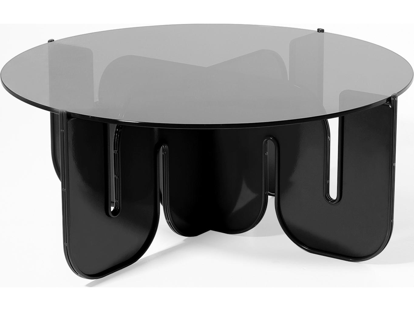 Bend Goods Outdoor Wave Resin Black Round Coffee Table