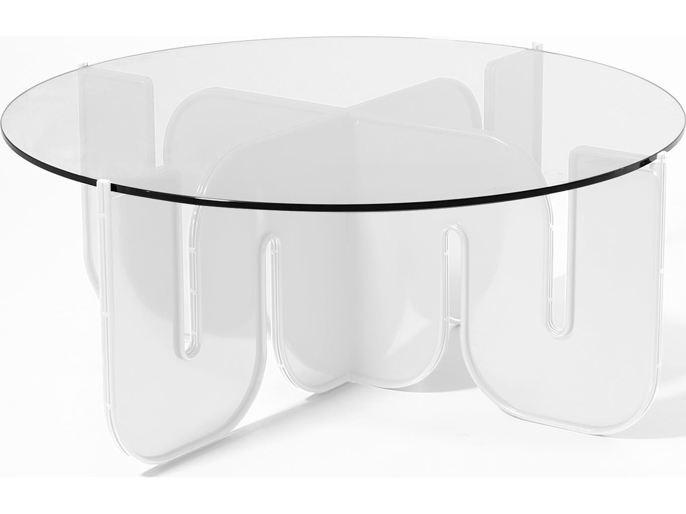 Bend Goods Outdoor Wave Resin White Round Coffee Table