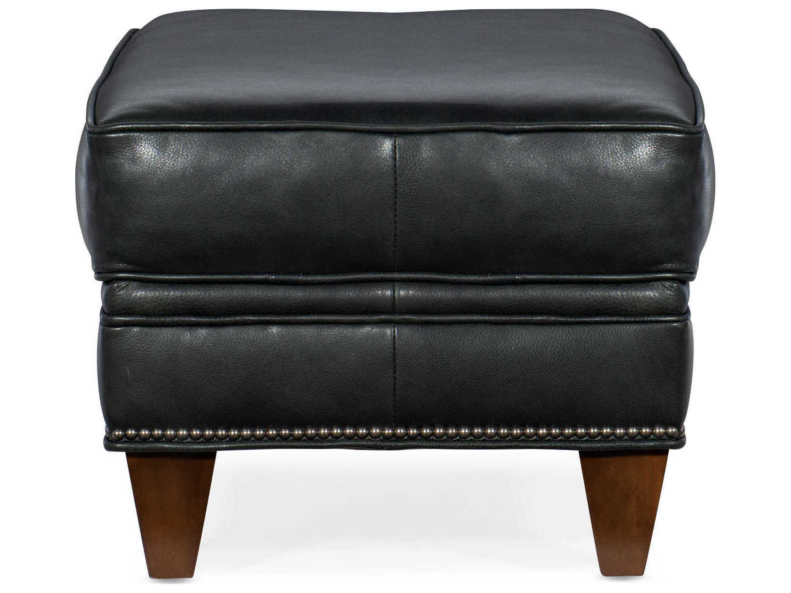 Bradington Young Reddish Leather Ottoman