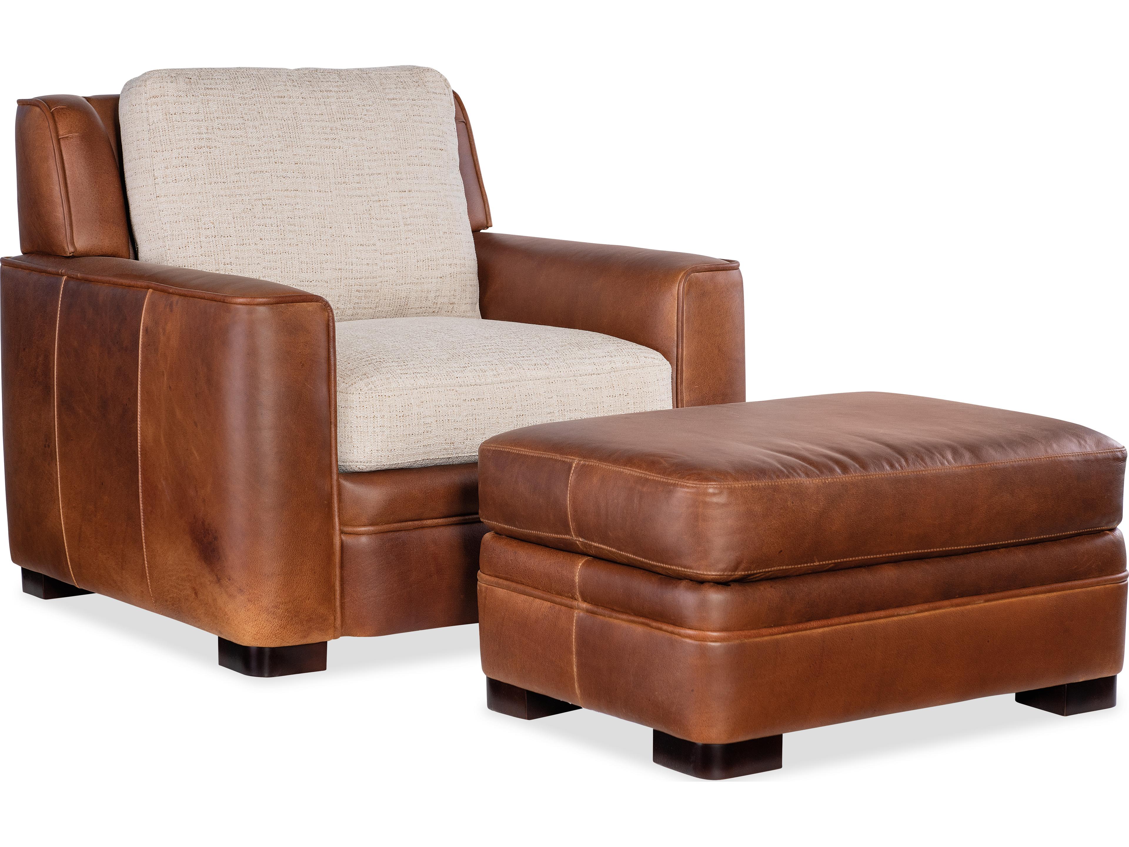 Bradington Young Beckham Leather Ottoman