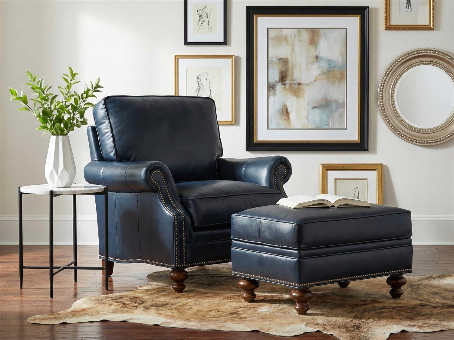 Bradington Young West Haven Leather Ottoman