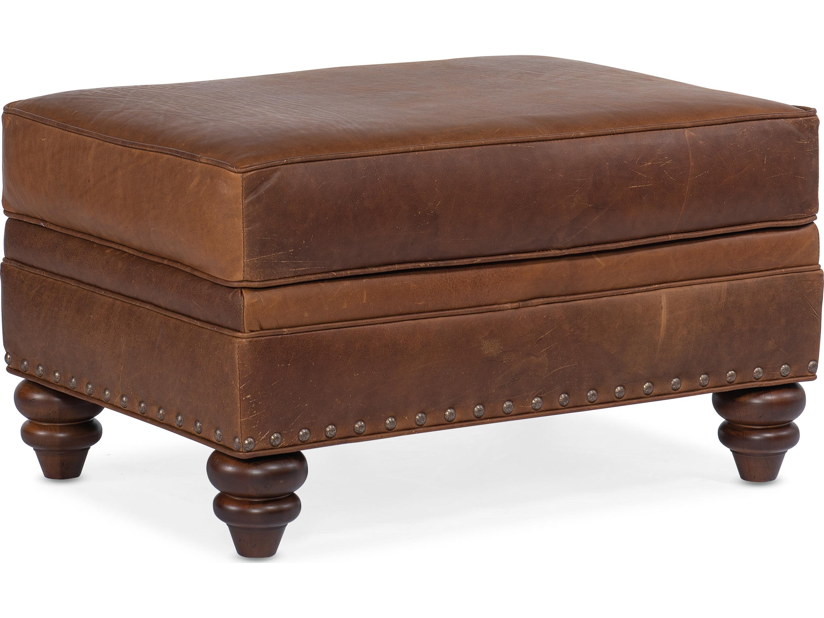 Bradington Young Hoff Leather Ottoman