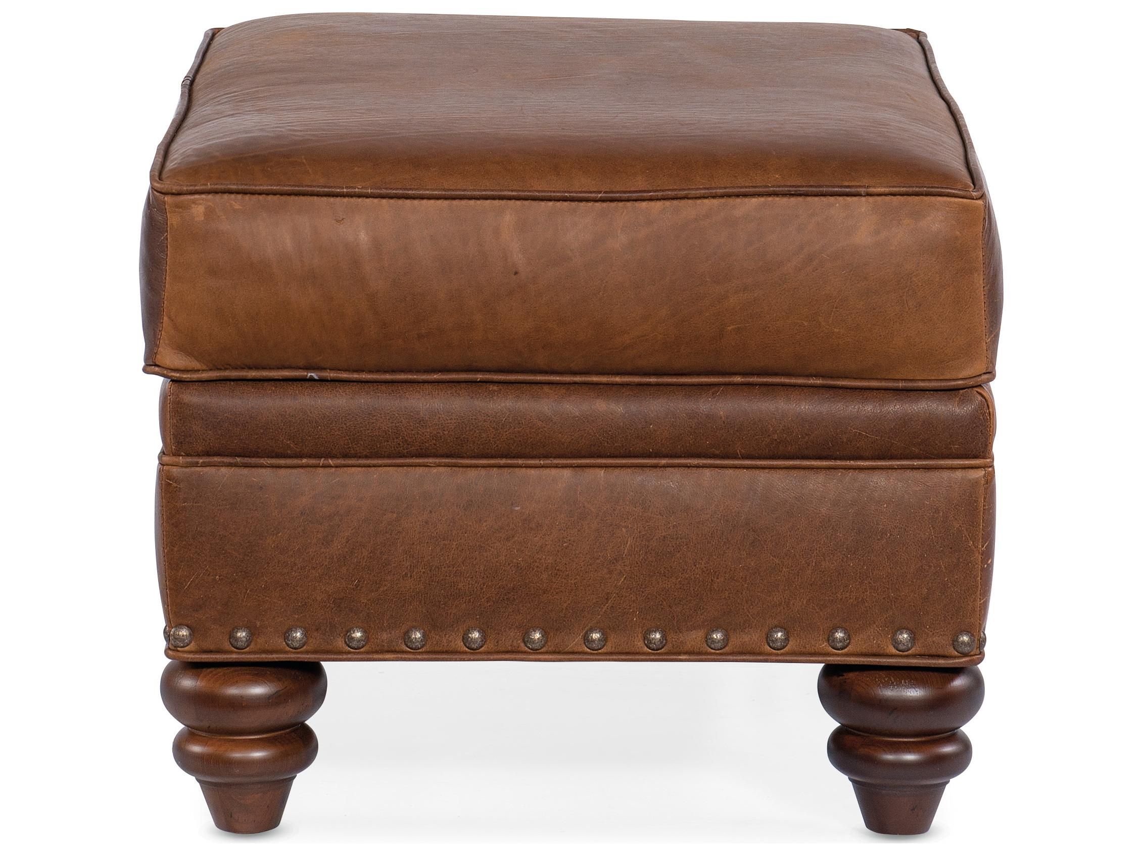 Bradington Young Hoff Leather Ottoman