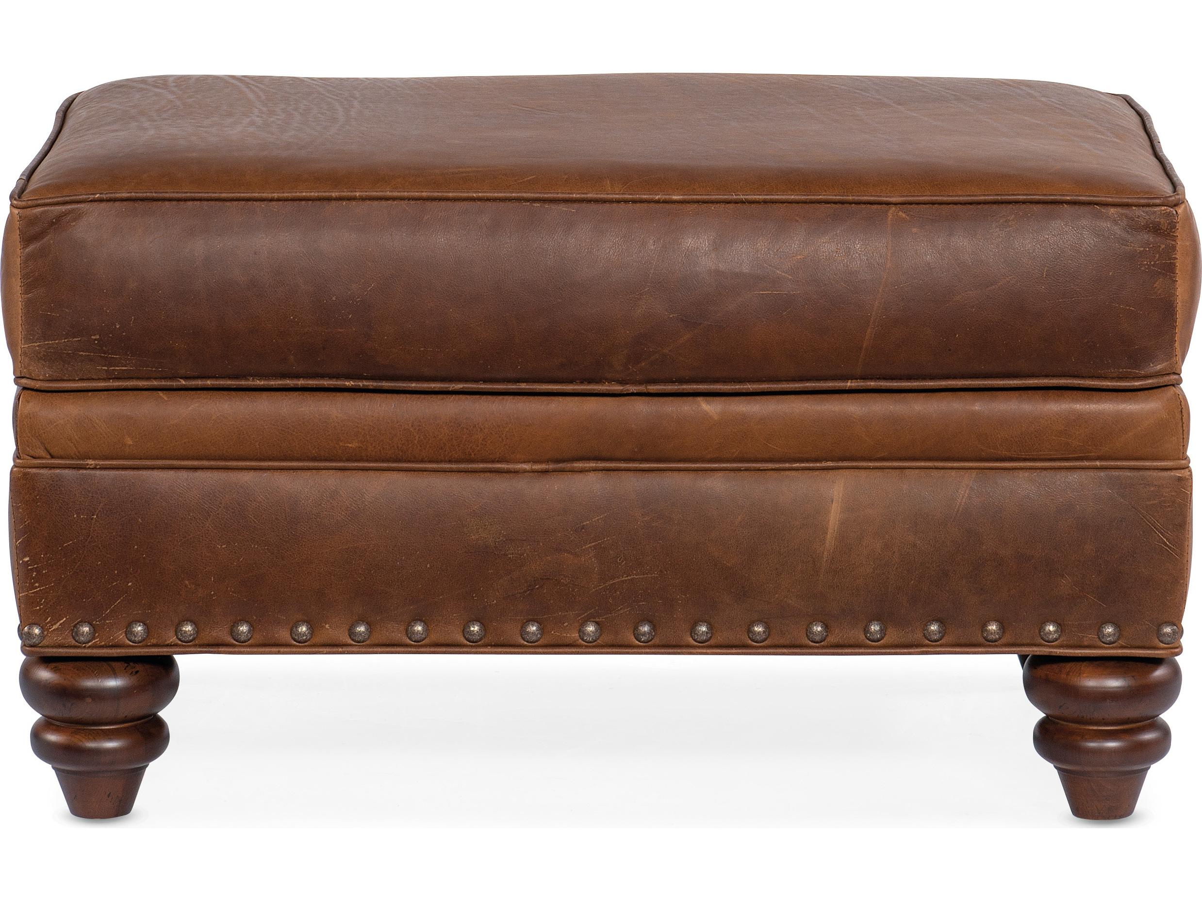 Bradington Young Hoff Leather Ottoman