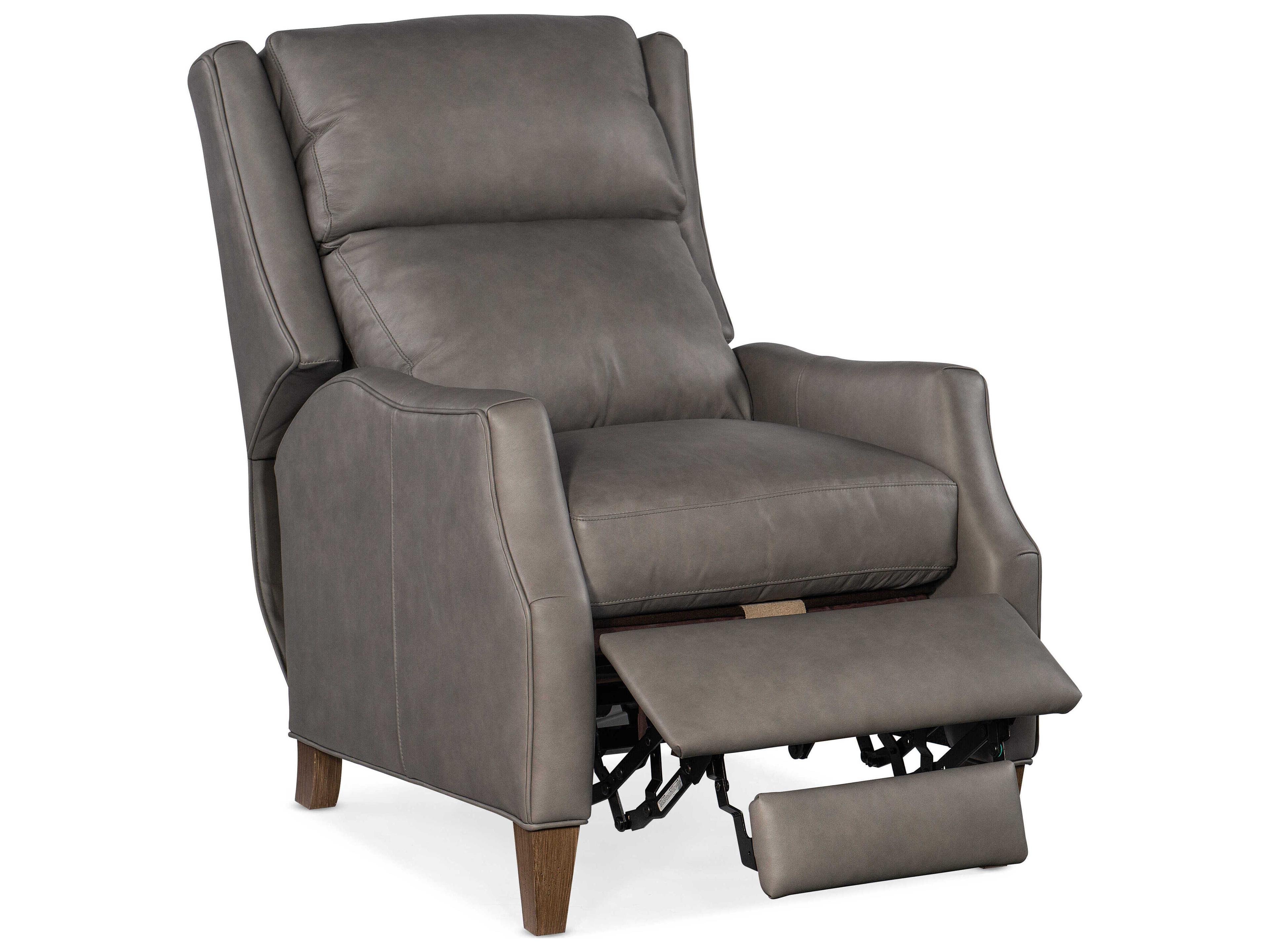 Bradington Young Thomas Cement Gray Leather Recliner