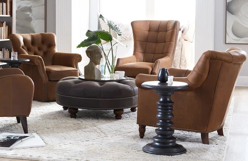 Bradington Young Lancaster Sable Brown Leather Recliner