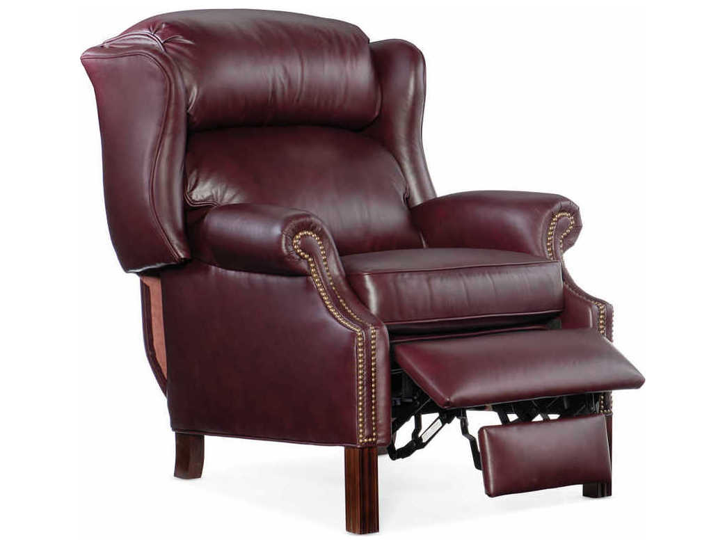 Bradington Young Chippendale Burgundy Leather Recliner