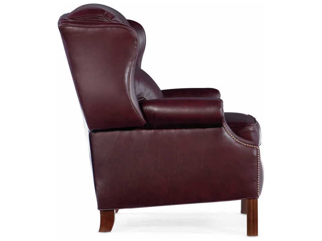 Bradington Young Chippendale Burgundy Leather Recliner