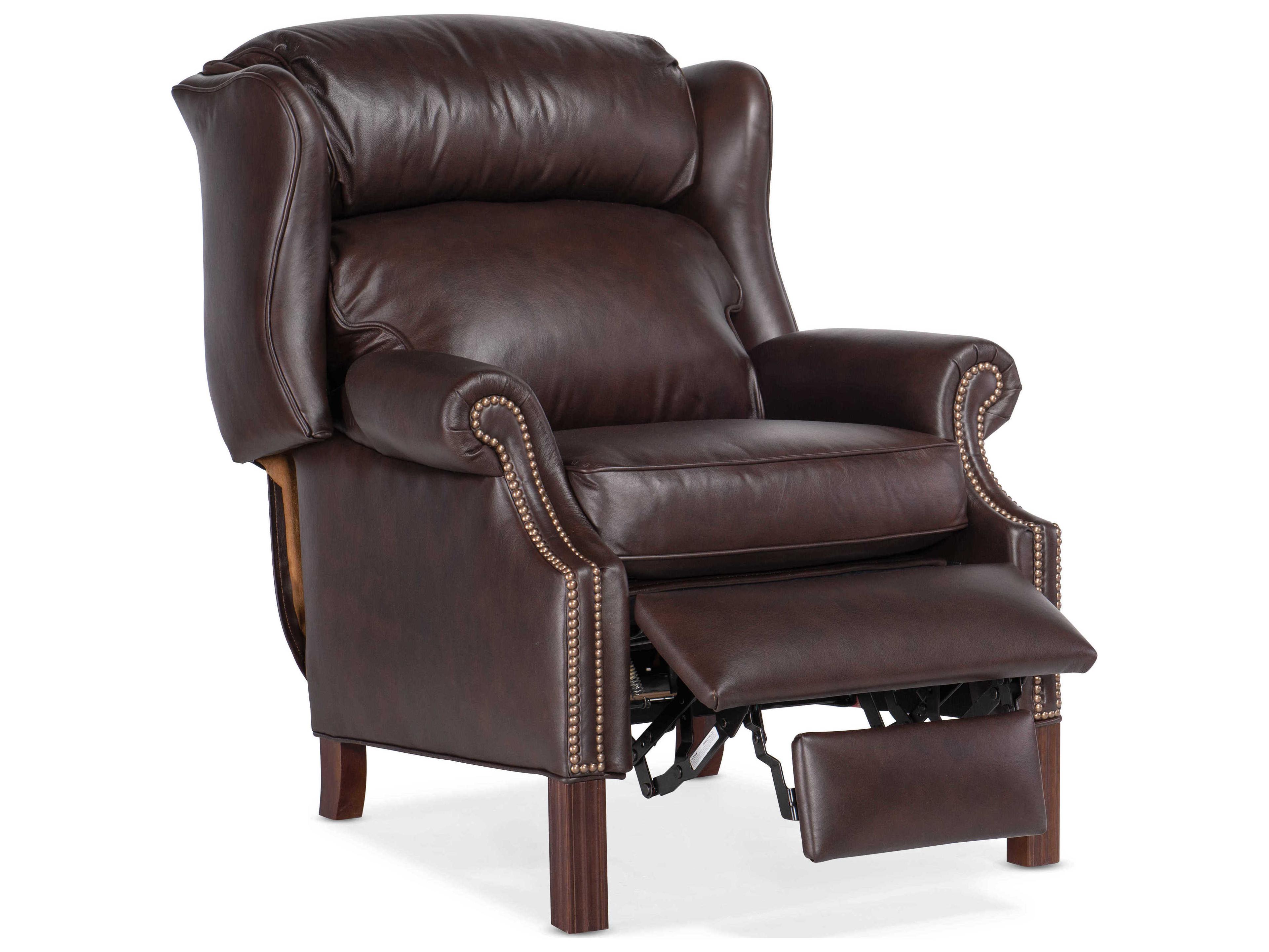 Bradington Young Chippendale Chocolate Brown Leather Recliner