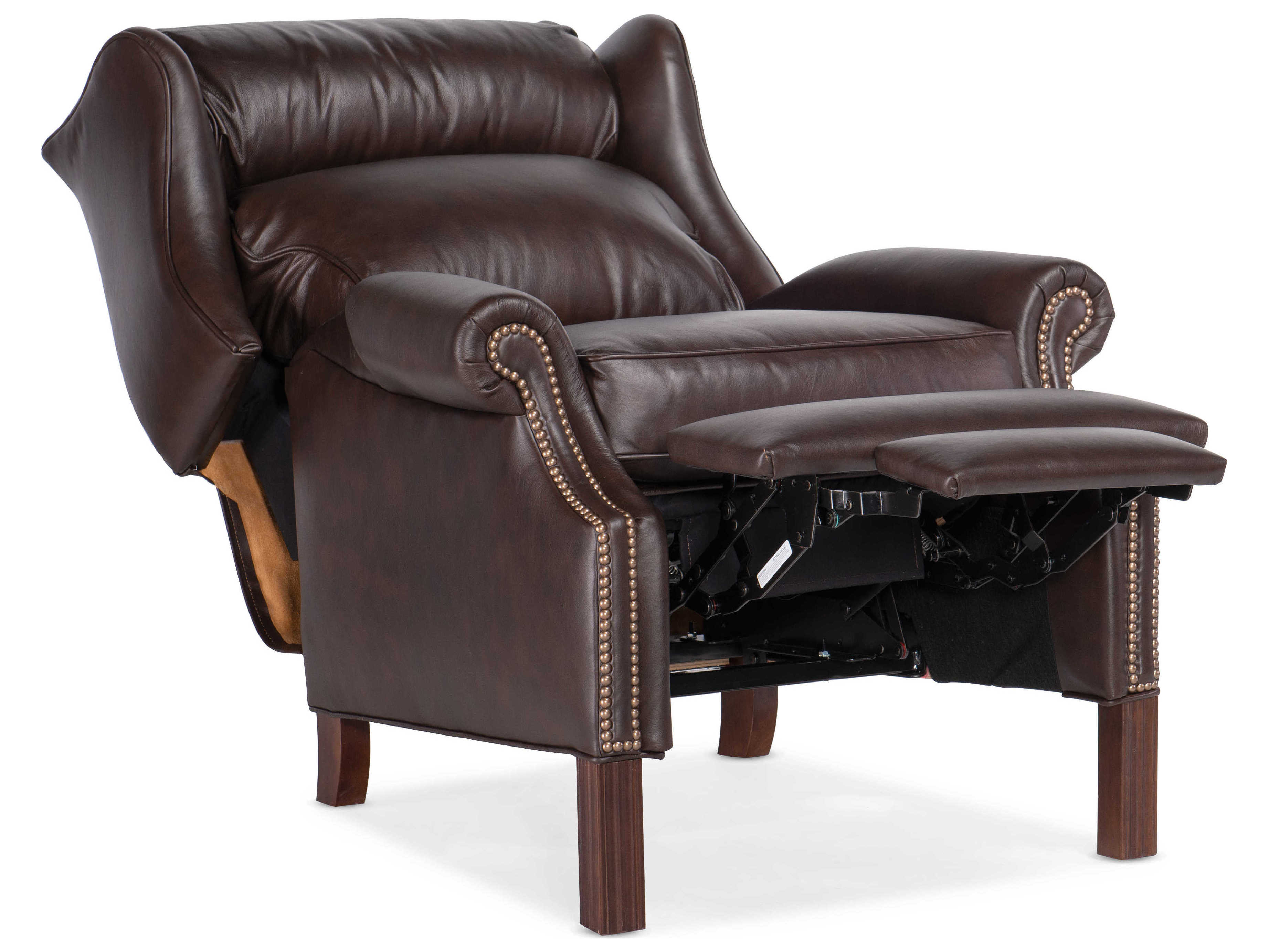 Bradington Young Chippendale Chocolate Brown Leather Recliner