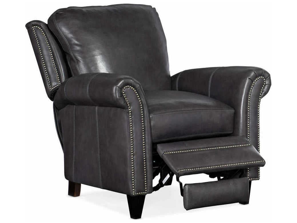 Bradington Young Richardson Charcoal Black Leather Recliner