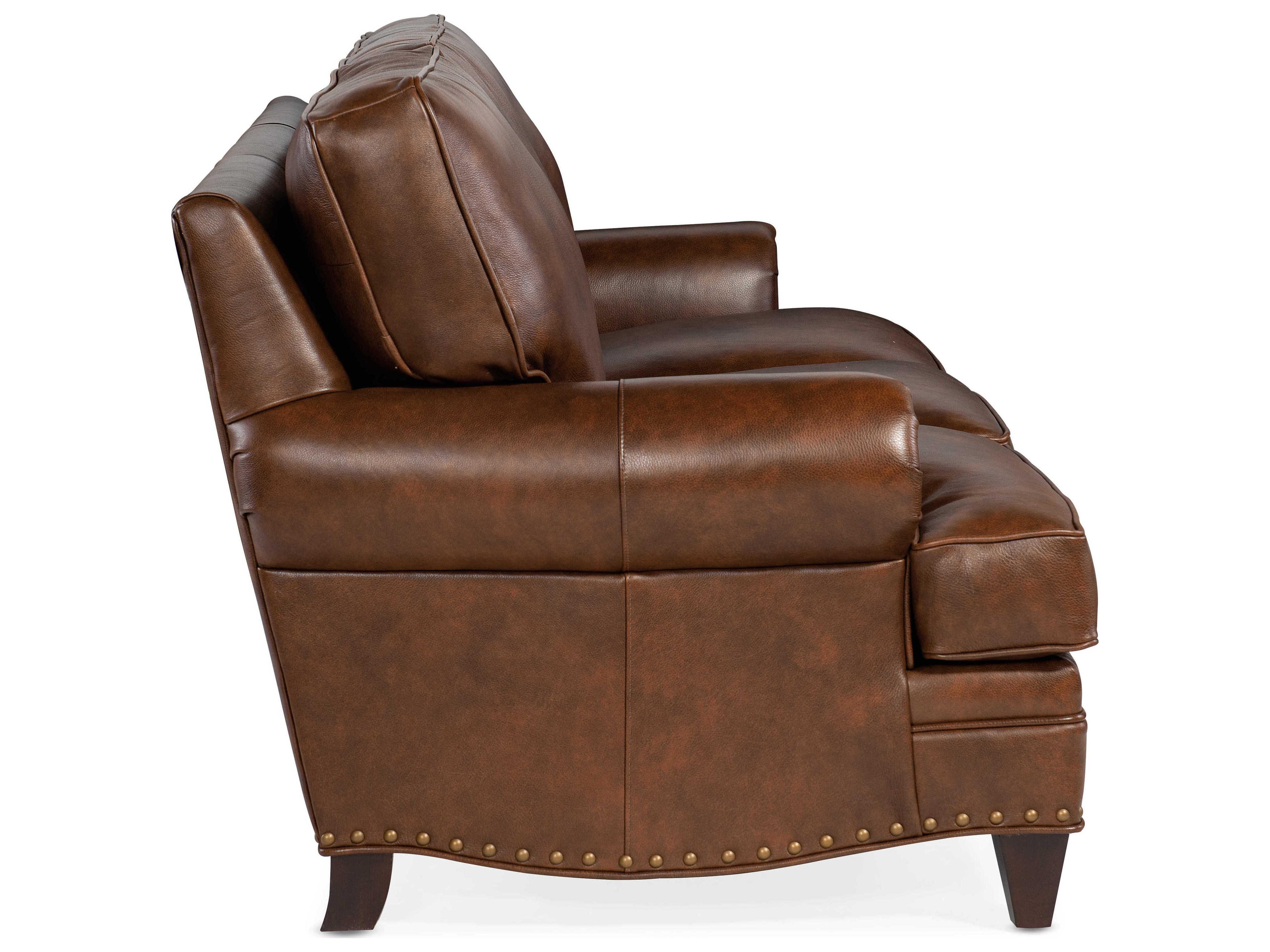 Bradington Young Carrado Cognac Brown Leather Sofa
