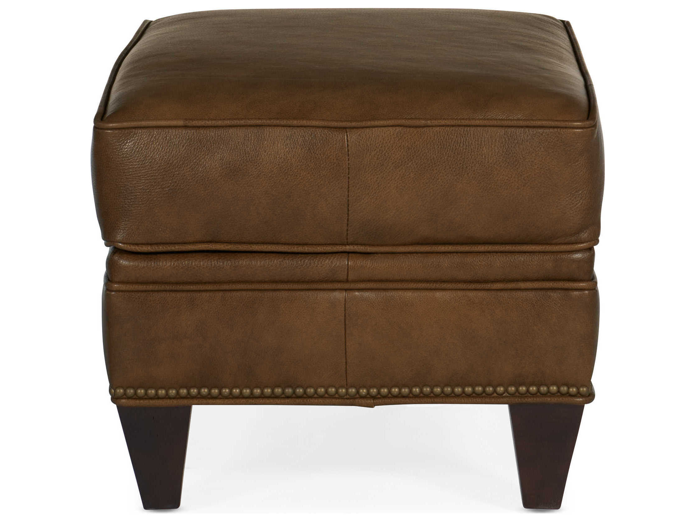 Bradington Young Carrado Sable Brown Leather Ottoman