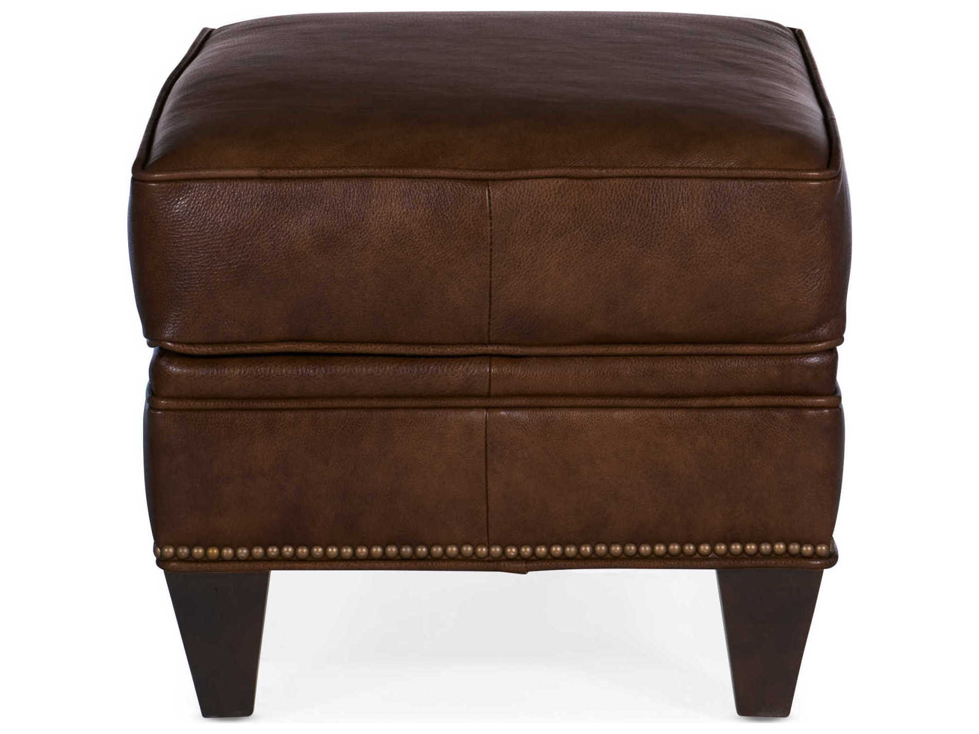 Bradington Young Carrado Cognac Brown Leather Ottoman