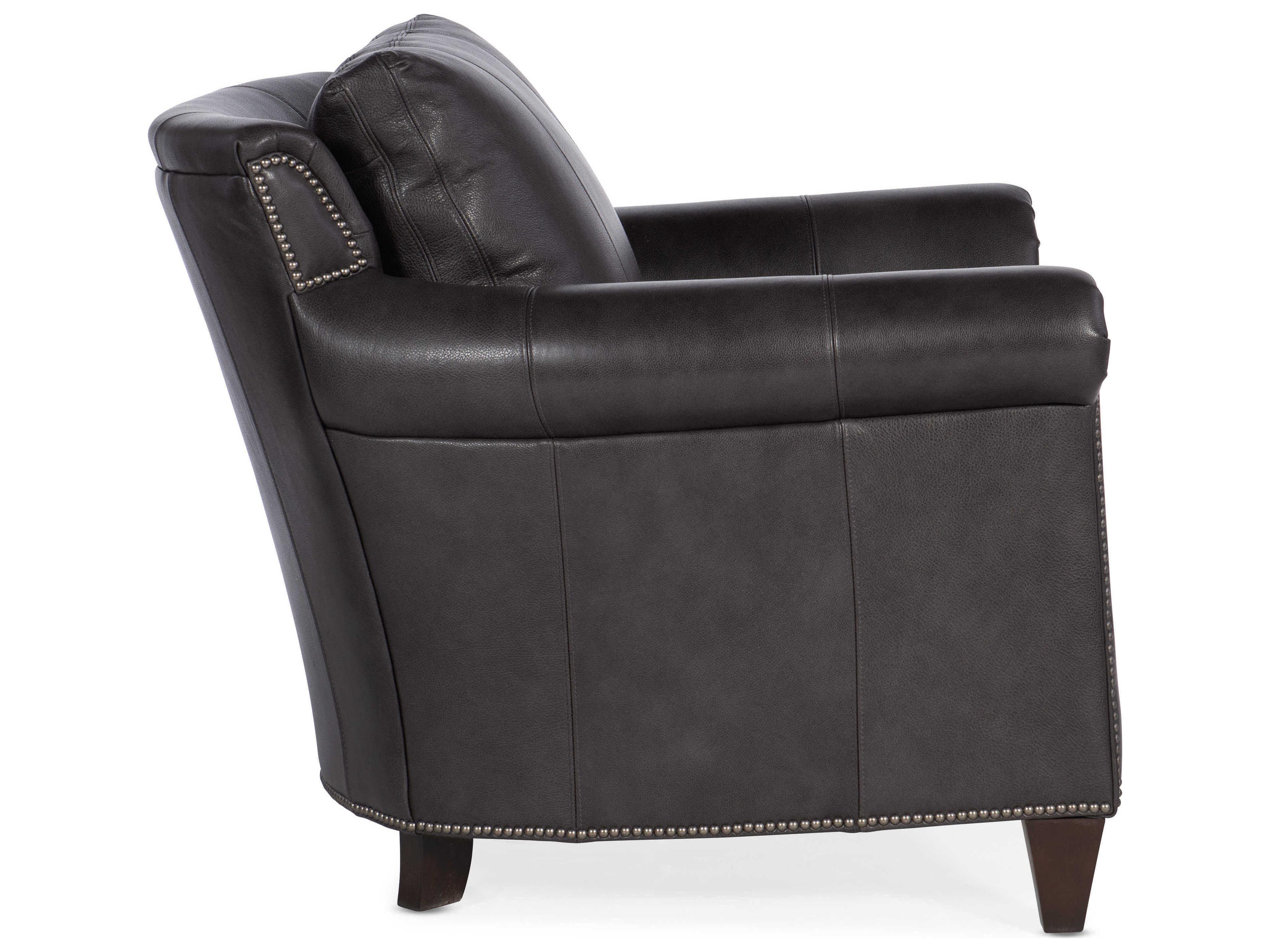Bradington Young Richardson Black Leather Club Chair