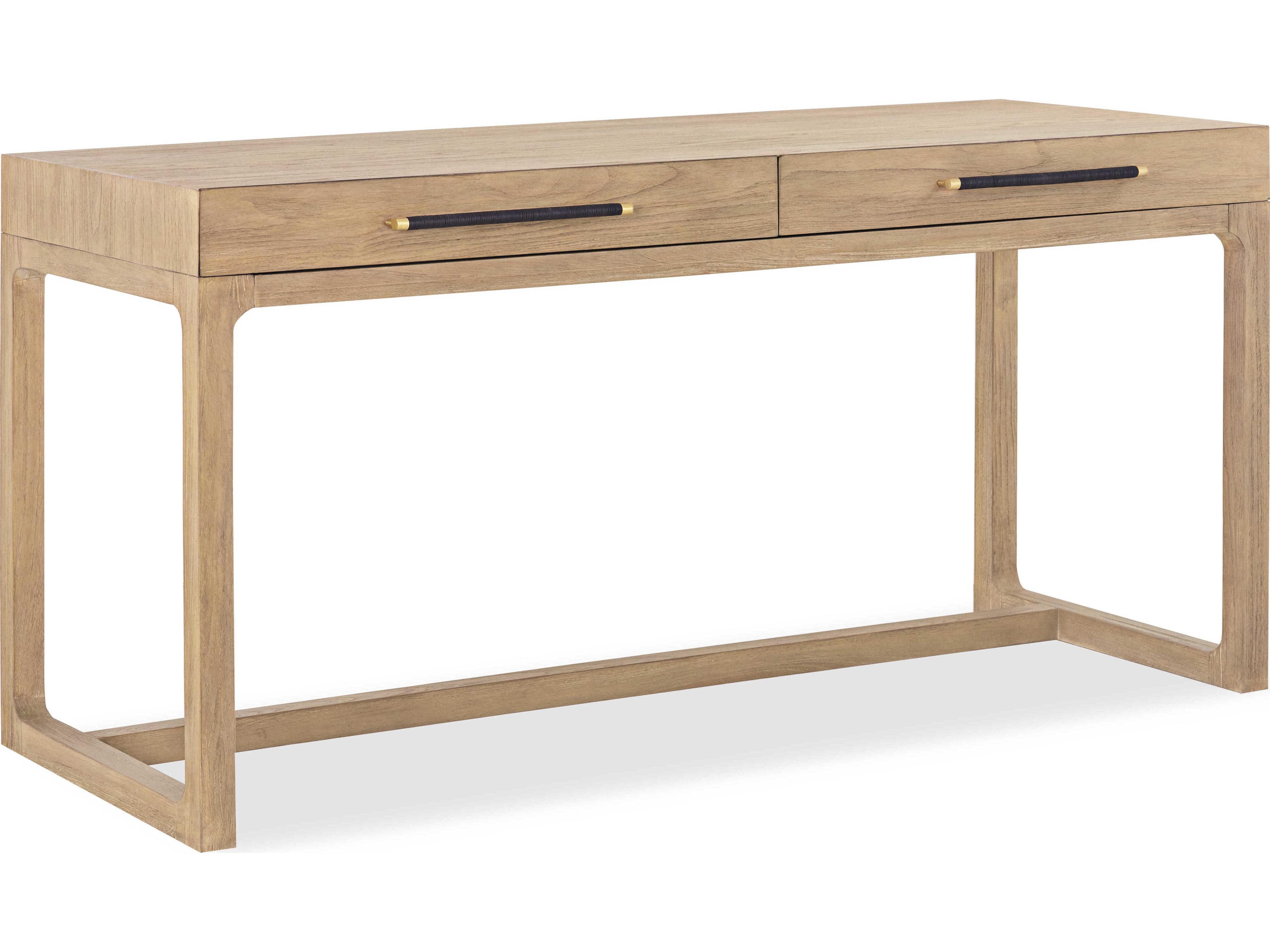 Brownstone Beach Brown Teak Wood Bennett Writing Desk