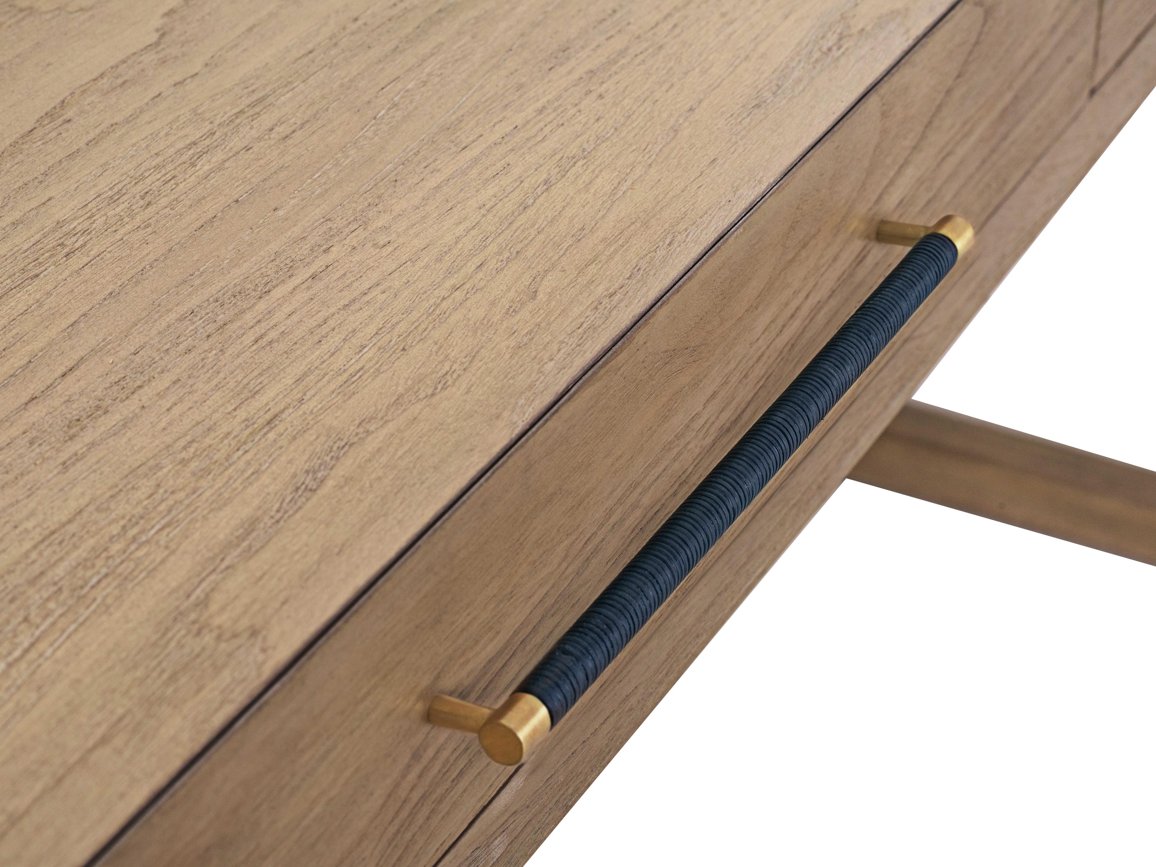 Brownstone Beach Brown Teak Wood Bennett Writing Desk