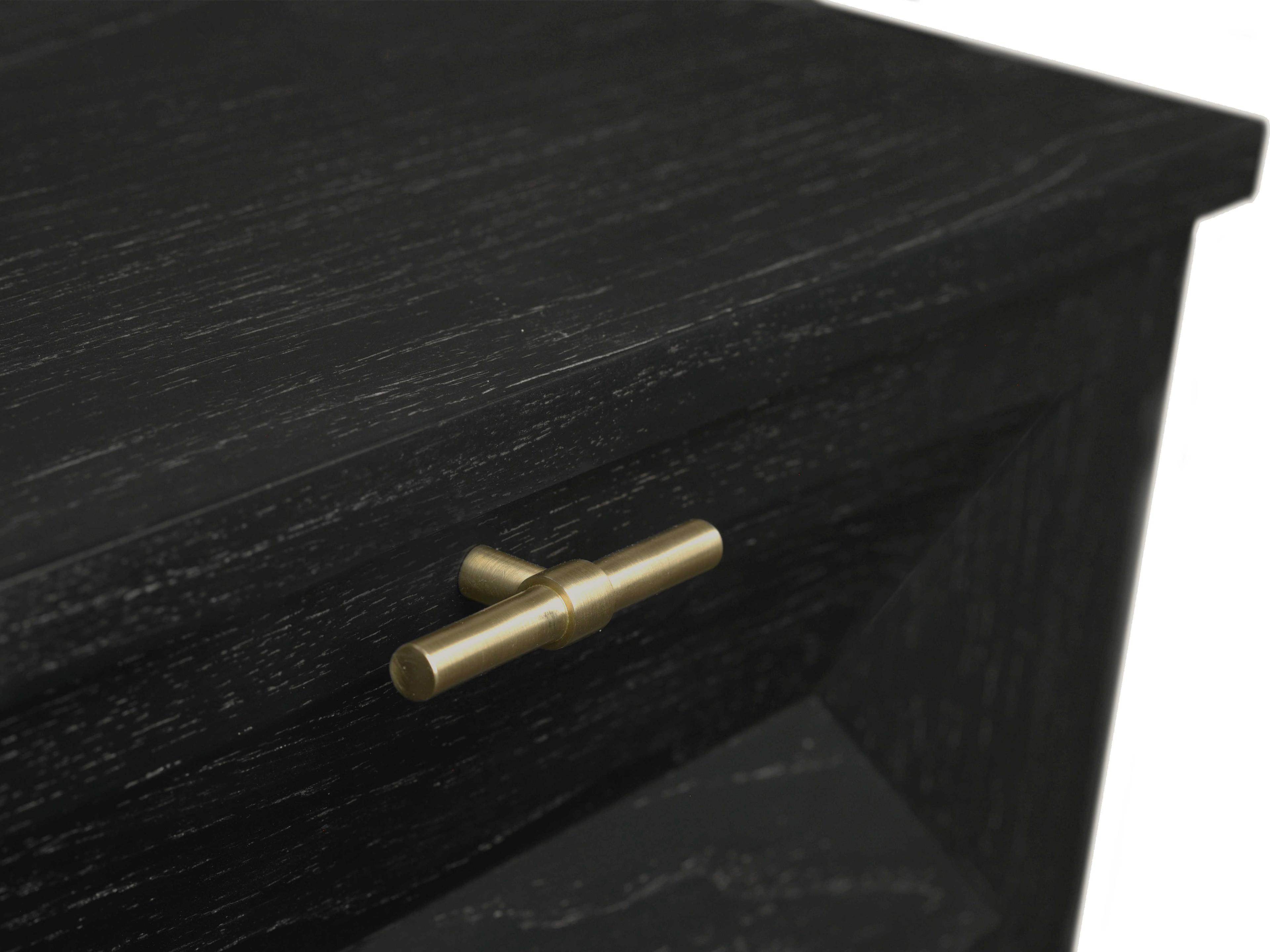 Brownstone Chambers 2-Drawers Black Teak Wood Nightstand