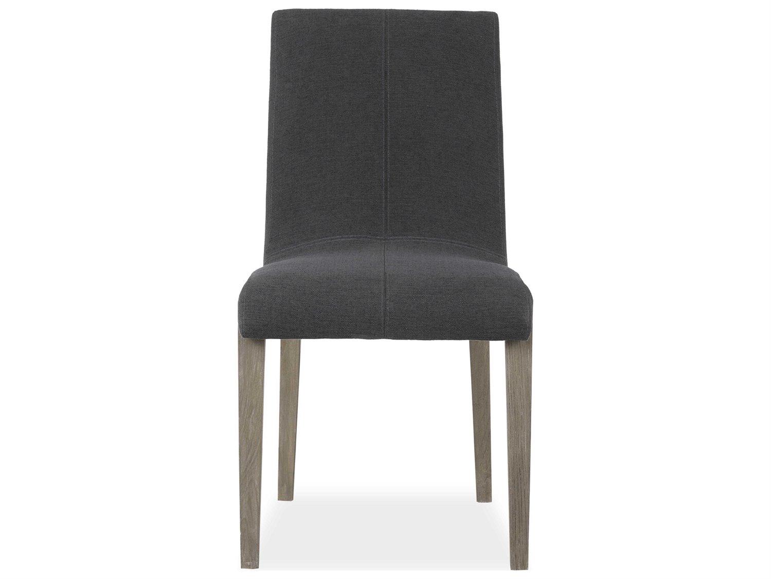 Brownstone Cavallini Teak Wood Gray Upholstered Side Dining Chair