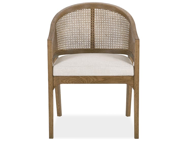 Brownstone Frances Oak Wood Brown Upholstered Arm Dining Chair