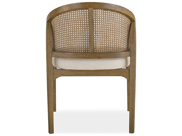 Brownstone Frances Oak Wood Brown Upholstered Arm Dining Chair