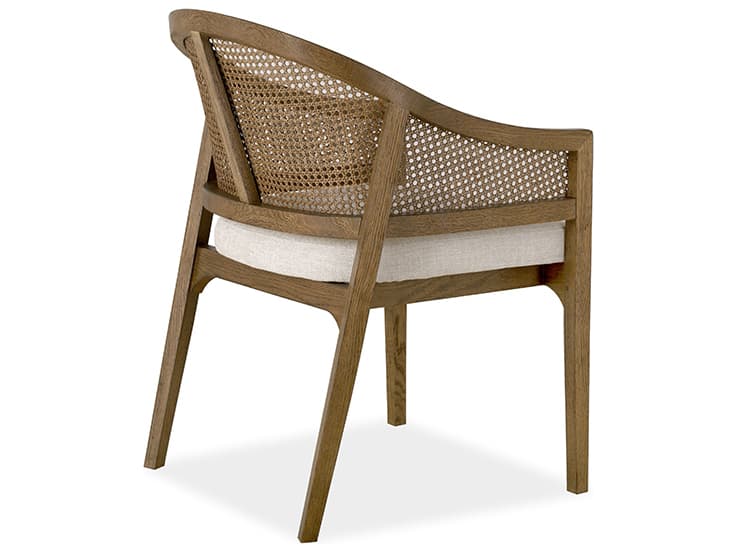 Brownstone Frances Oak Wood Brown Upholstered Arm Dining Chair