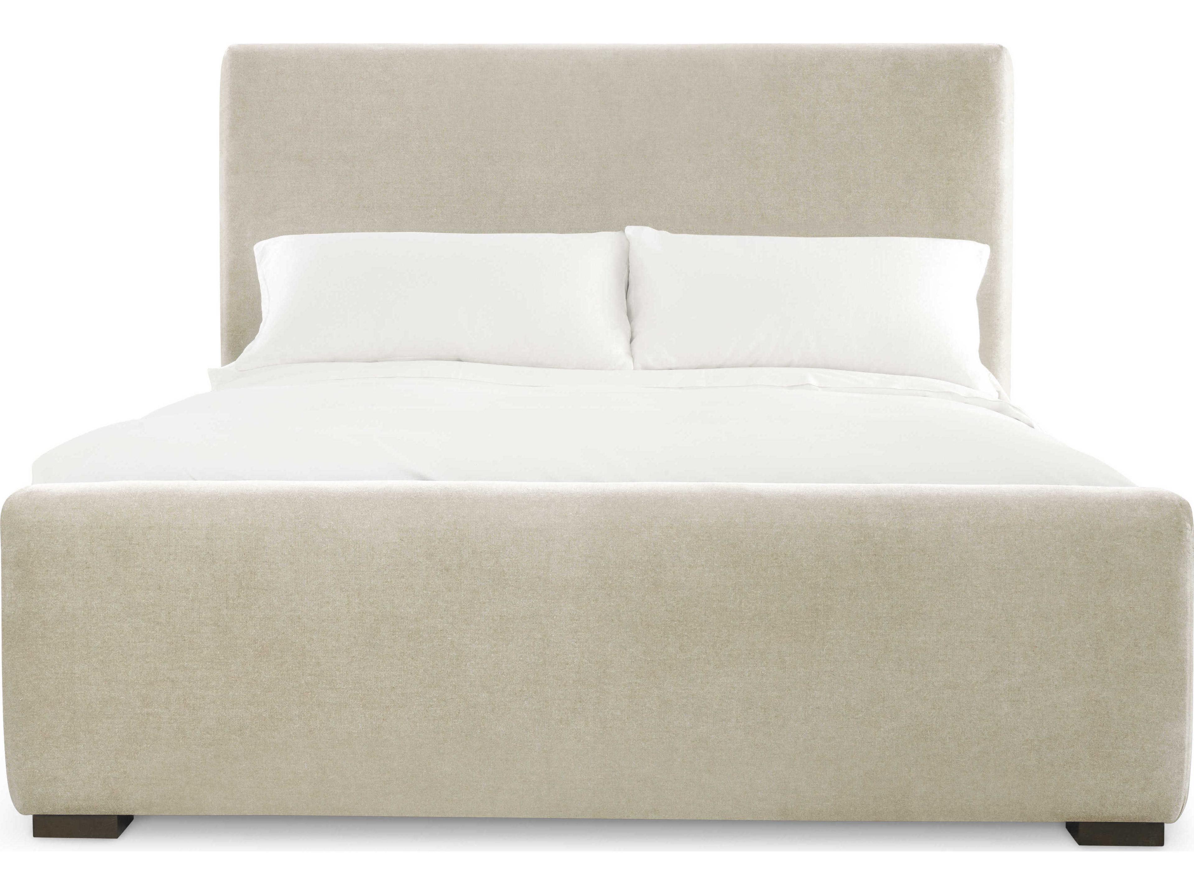 Brownstone Gentry Beach White Teak Wood Upholstered King Panel Bed