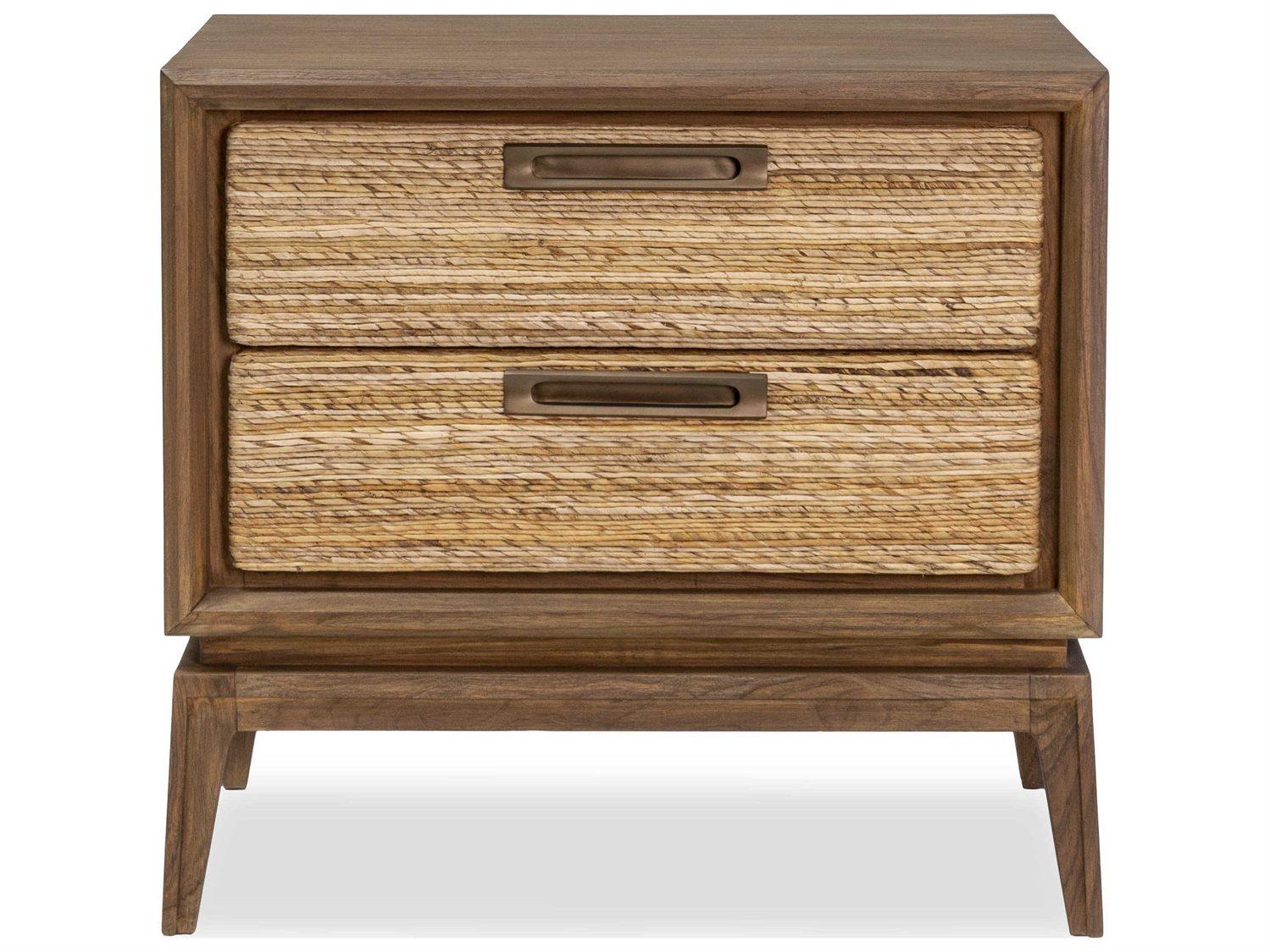 Brownstone Gemma 2-Drawers Brown Abaca Wood Nightstand
