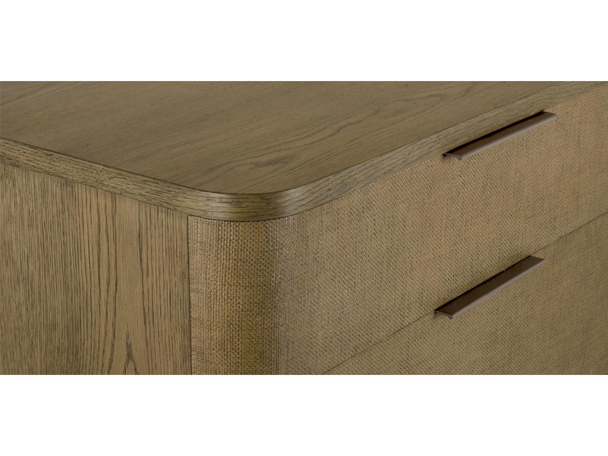 Brownstone Hayes 6-Drawers Brown Oak Wood Double Dresser