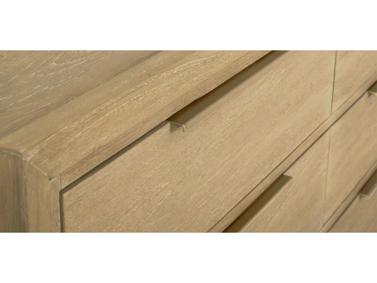 Brownstone Messina 6-Drawers Beige Teak Wood Double Dresser