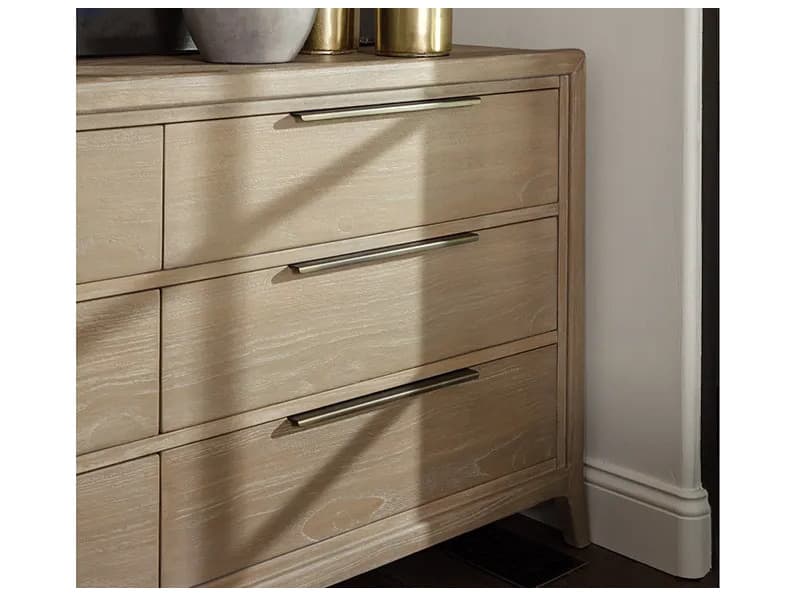Brownstone Messina 6-Drawers Beige Teak Wood Double Dresser