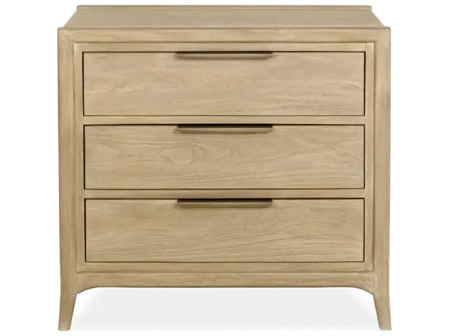 Brownstone Messina 3-Drawers Beige Teak Wood Nightstand