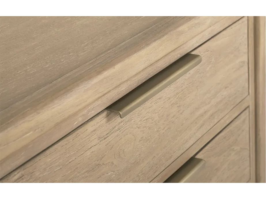 Brownstone Messina 3-Drawers Beige Teak Wood Nightstand