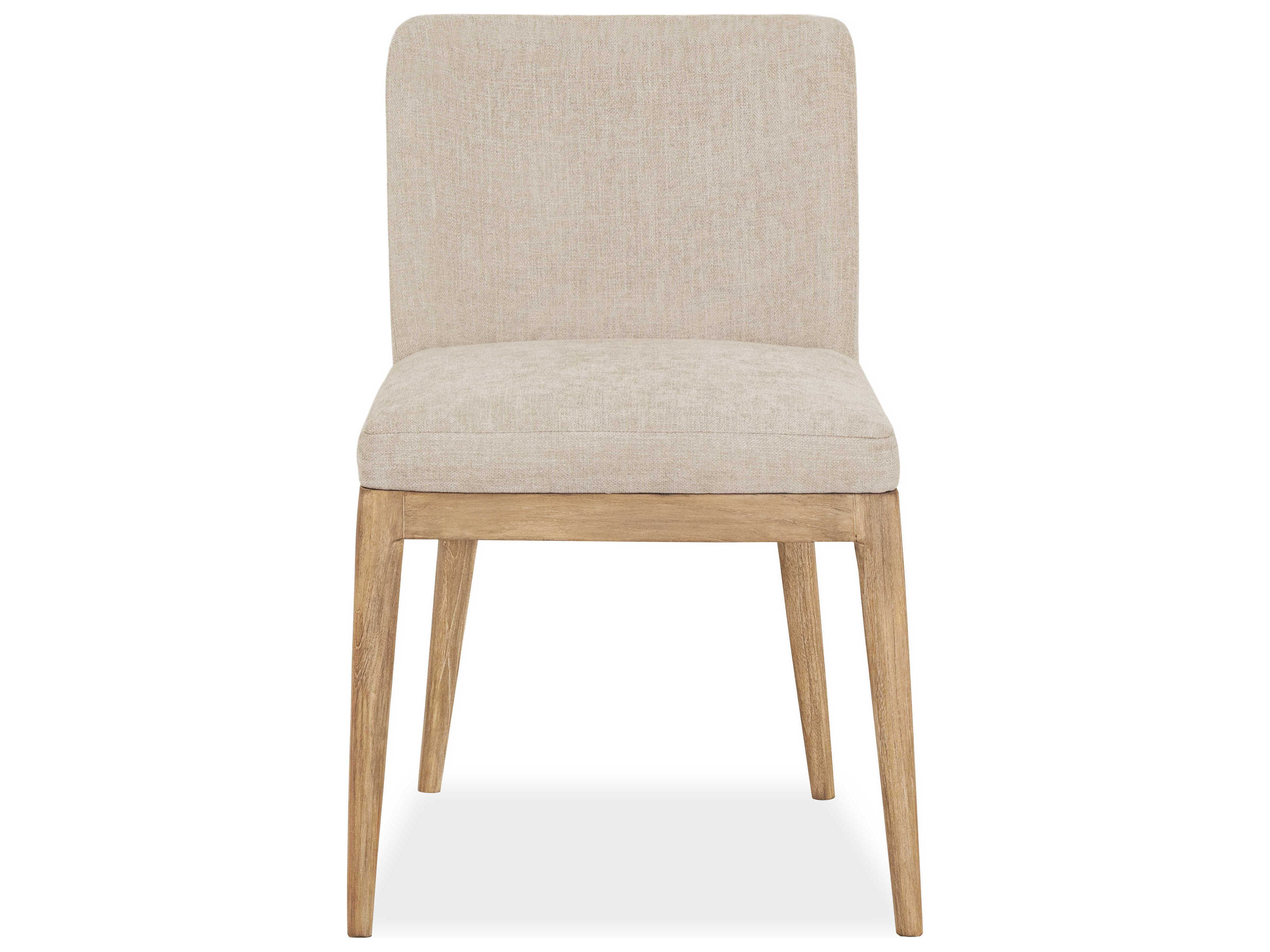 Brownstone Menlo Teak Wood Beige Upholstered Side Dining Chair