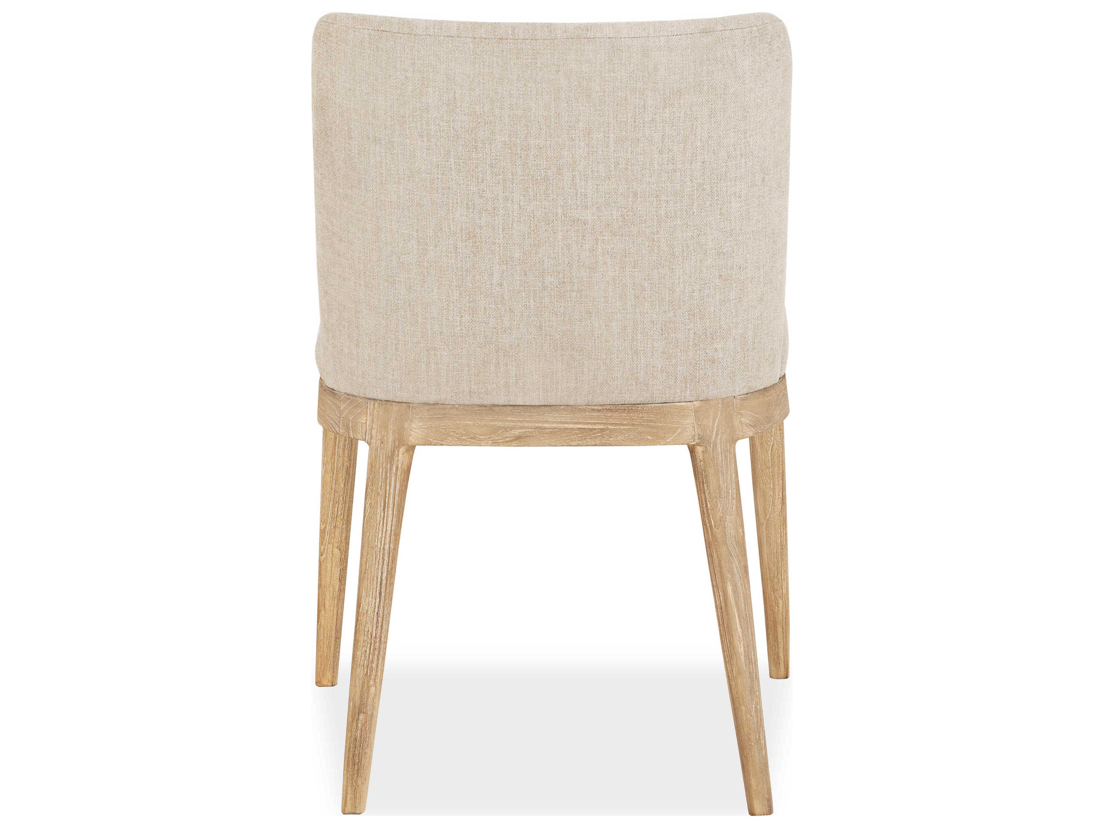 Brownstone Menlo Teak Wood Beige Upholstered Side Dining Chair