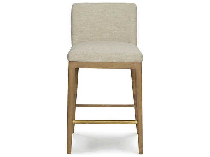 Brownstone Menlo Upholstered Teak Wood Beach Counter Stool