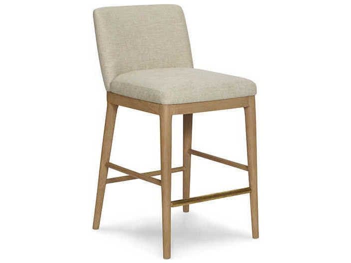 Brownstone Menlo Upholstered Teak Wood Beach Counter Stool