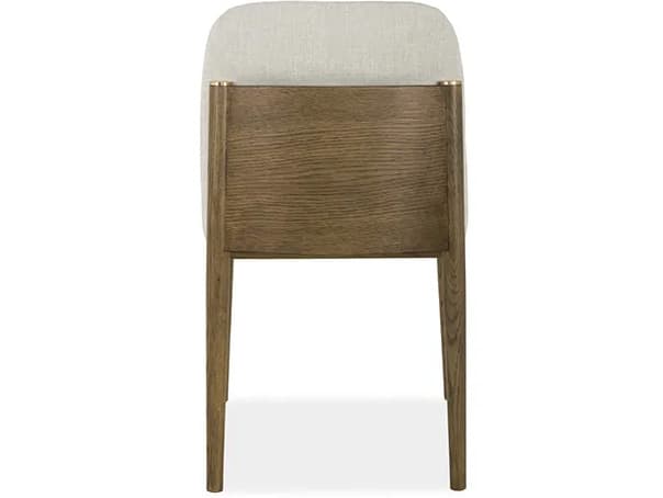 Brownstone Nathan Oak Wood Beige Upholstered Armless Dining Chair