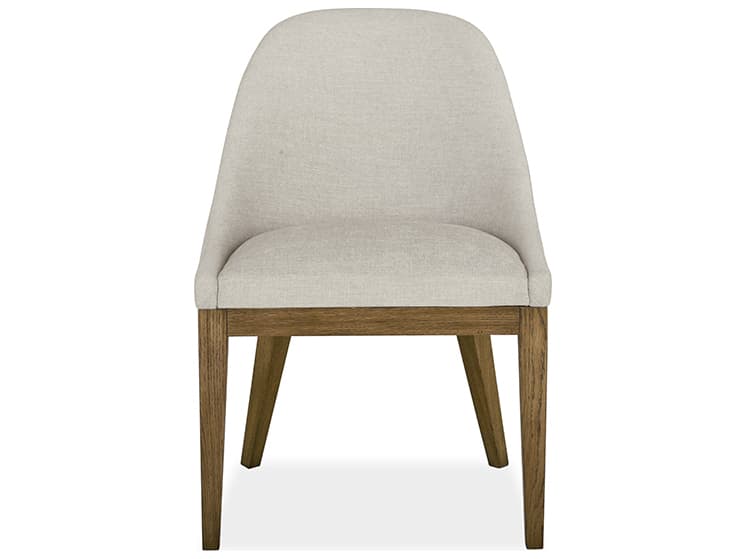 Brownstone Peyton Oak Wood Beige Upholstered Armless Dining Chair