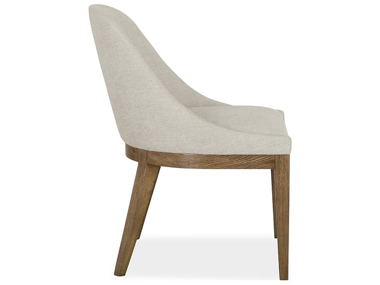 Brownstone Peyton Oak Wood Beige Upholstered Armless Dining Chair