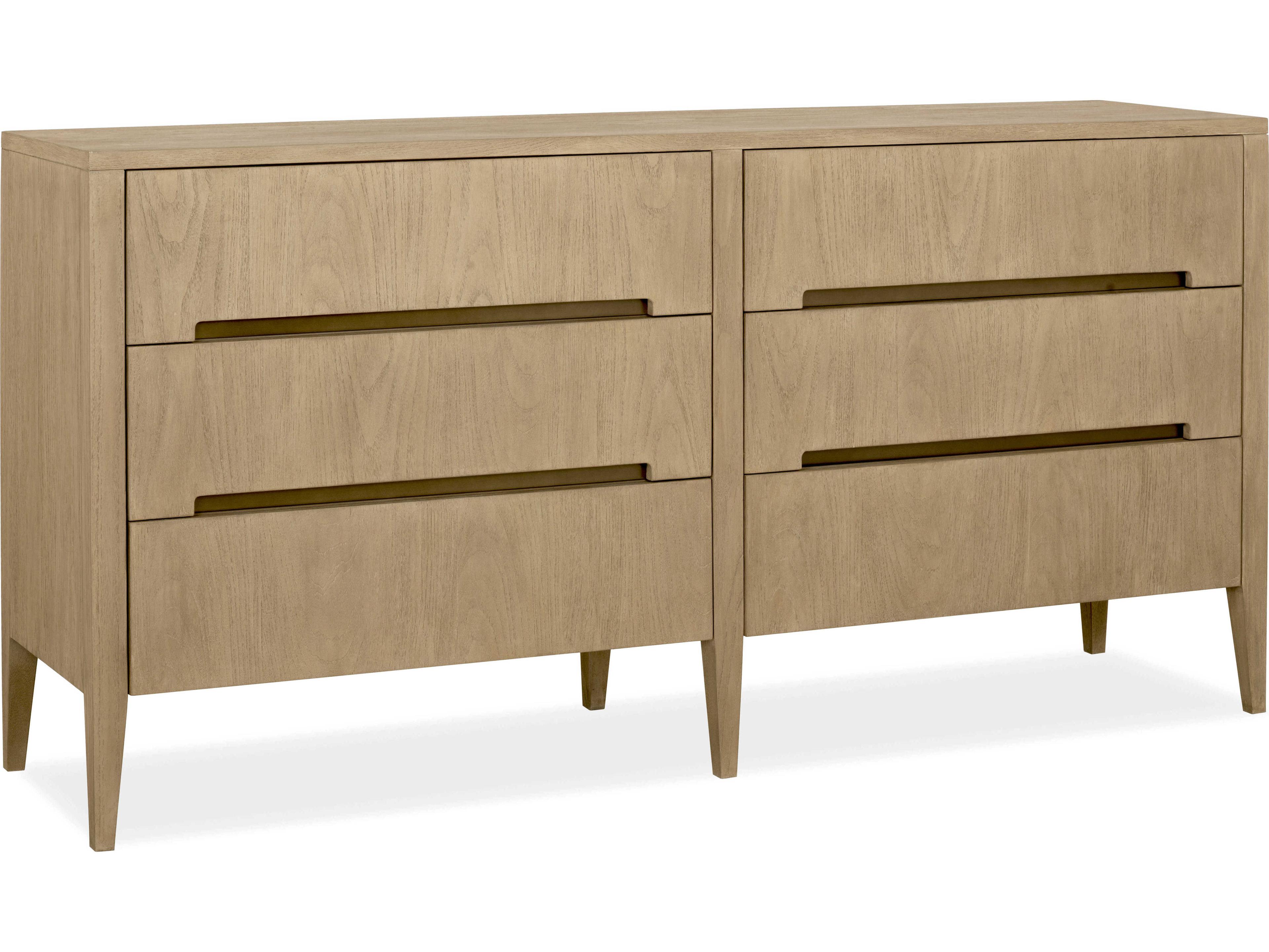 Brownstone Palmer 6-Drawers Brown Teak Wood Double Dresser