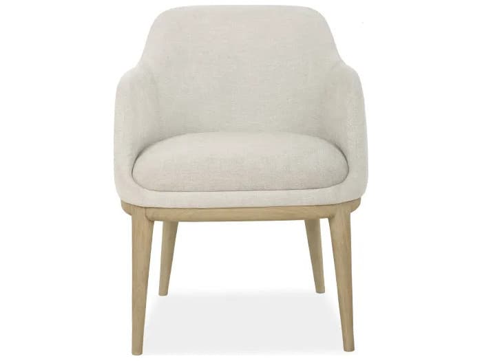 Brownstone Randall Oak Wood Natural Upholstered Arm Dining Chair
