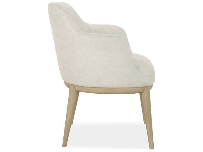 Brownstone Randall Oak Wood Natural Upholstered Arm Dining Chair