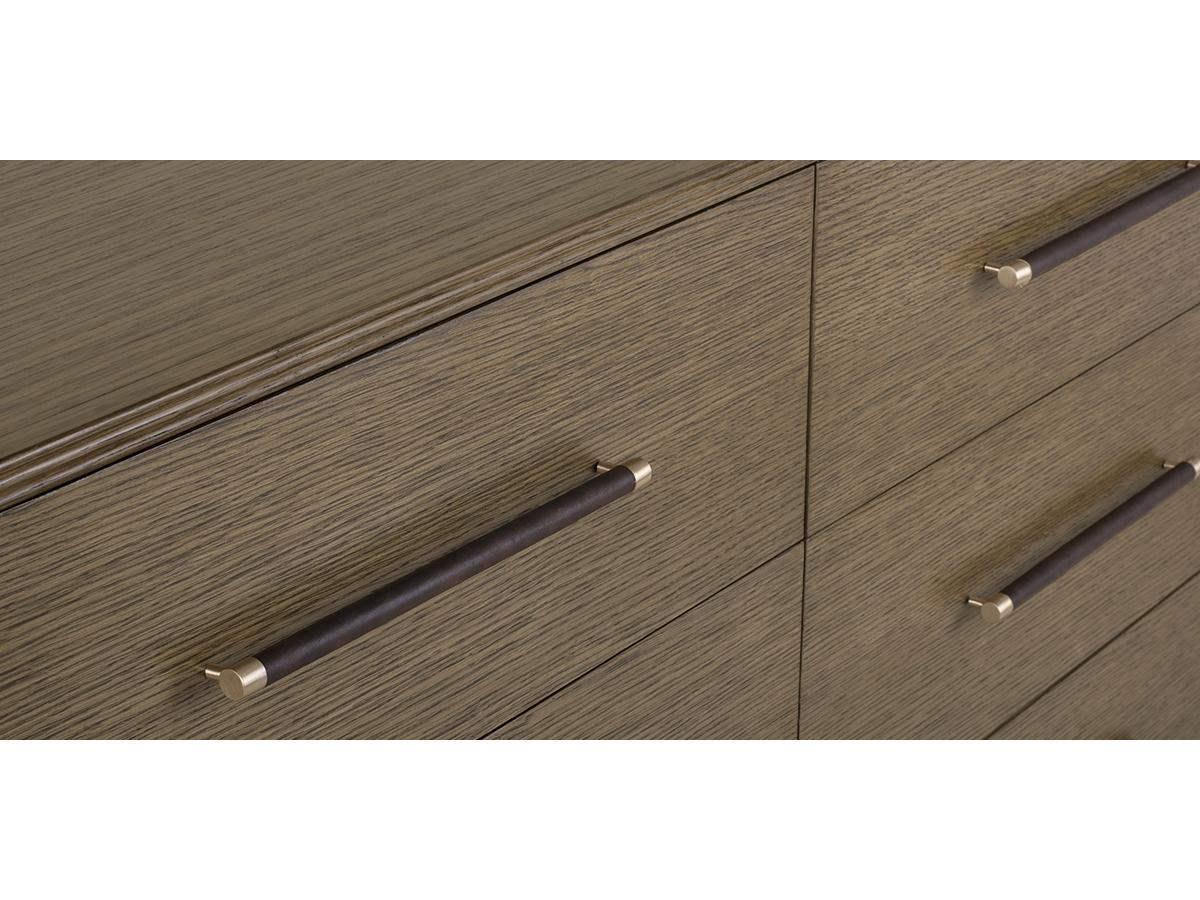 Brownstone Samuel 6-Drawers Brown Oak Wood Double Dresser