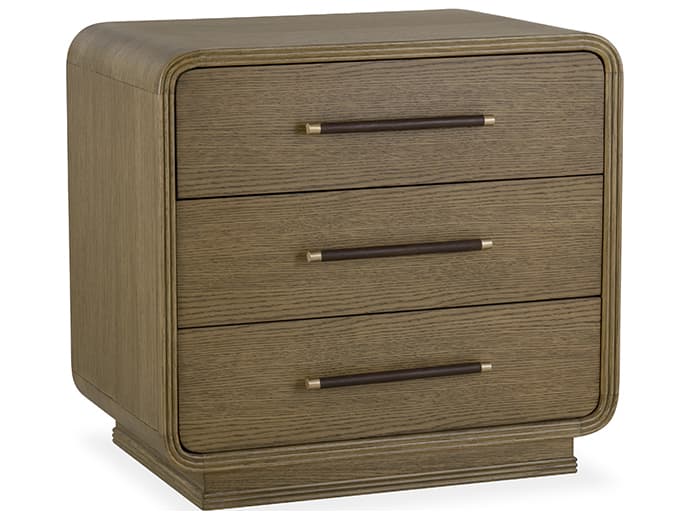 Brownstone Samuel 3-Drawers Brown Oak Wood Nightstand