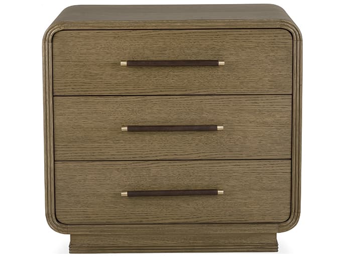 Brownstone Samuel 3-Drawers Brown Oak Wood Nightstand