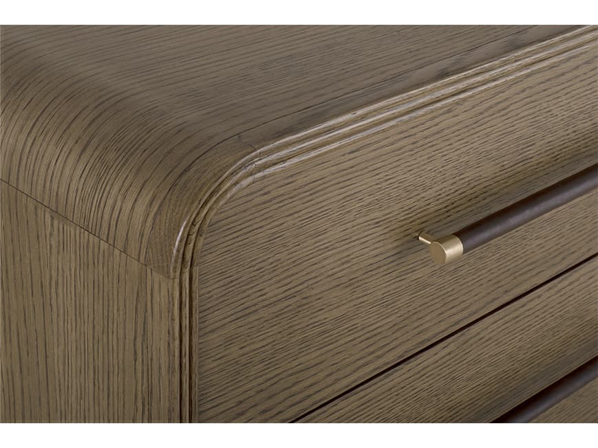 Brownstone Samuel 3-Drawers Brown Oak Wood Nightstand