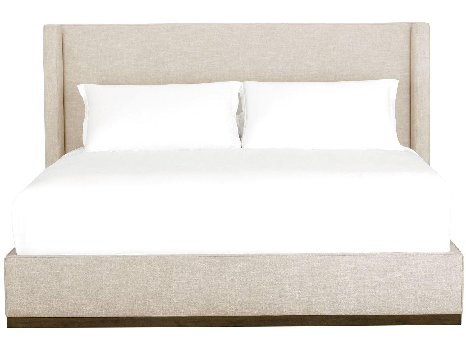 Brownstone Simona Beach Nutmeg White Teak Wood Upholstered California King Platform Bed