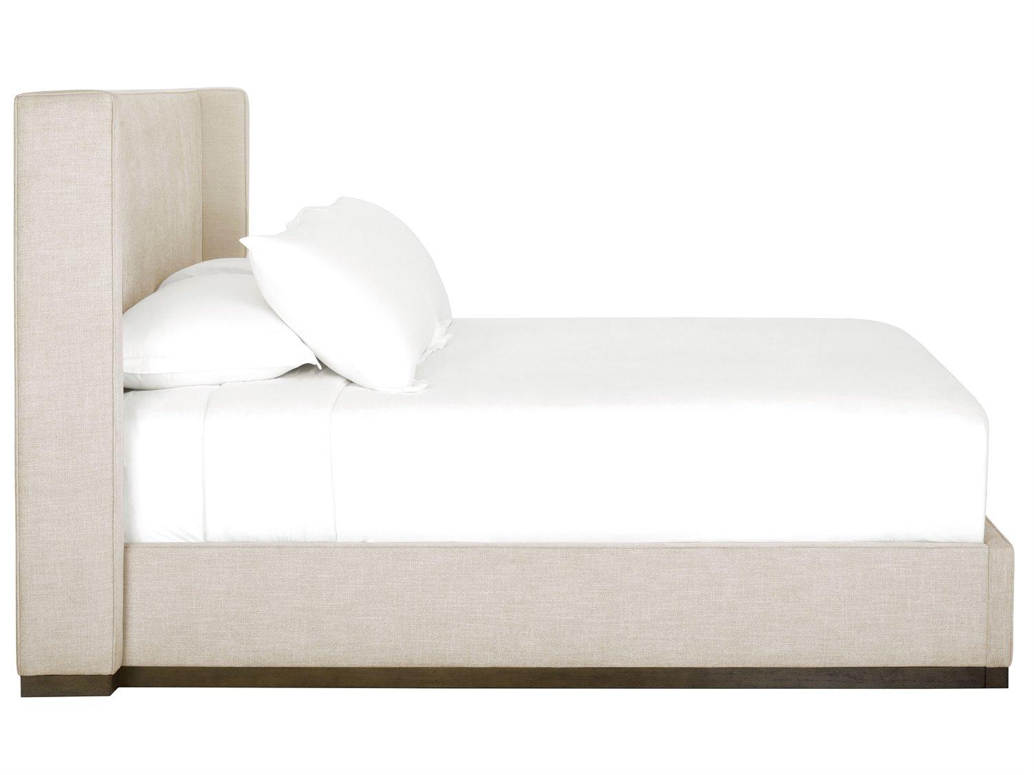 Brownstone Simona Beach Nutmeg White Teak Wood Upholstered California King Platform Bed